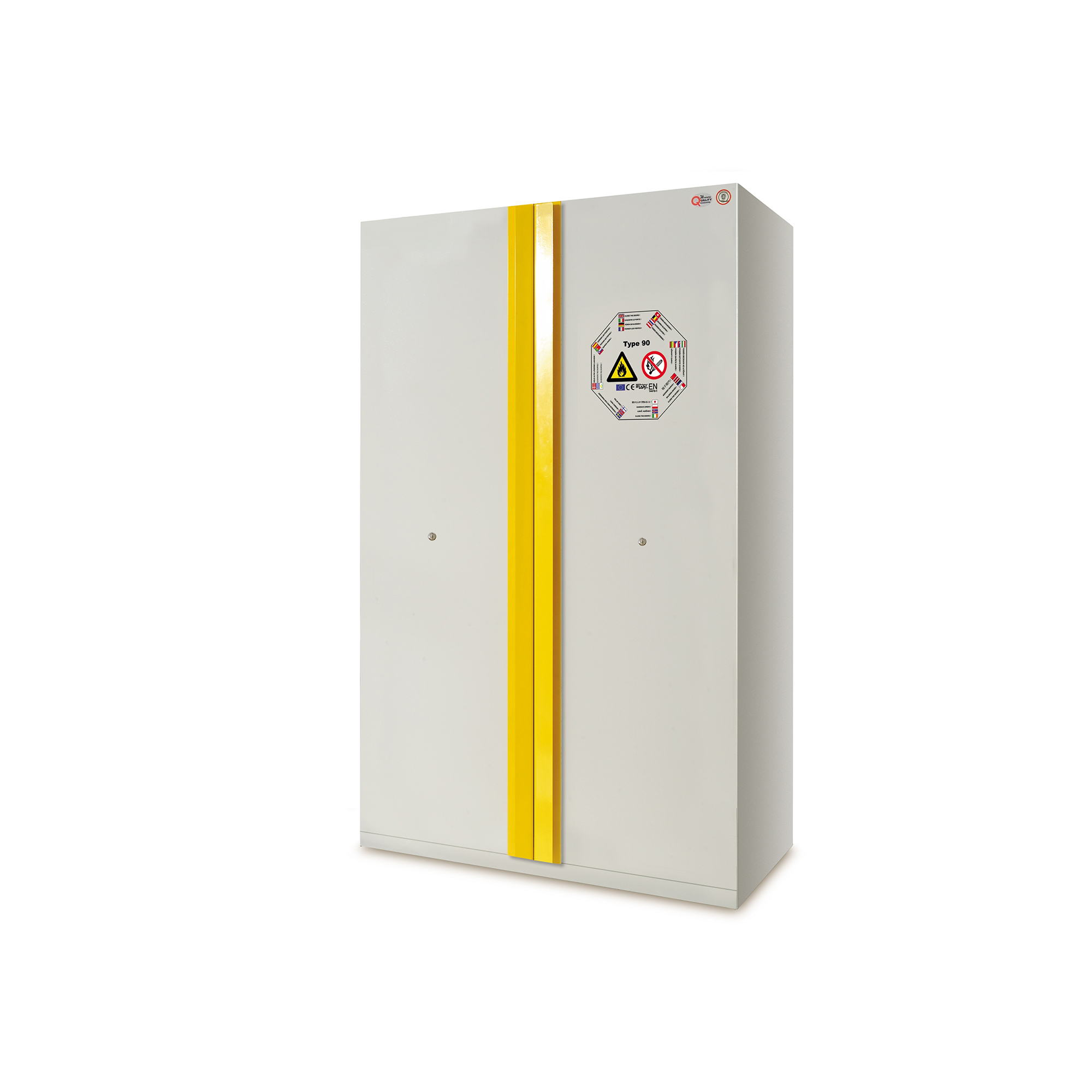Armadio di sicurezza certificato per stoccaggio prodotti chimici infiammabili e pericolosi con sistema di ventilazione